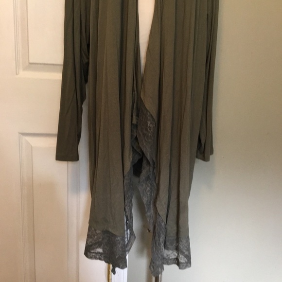 Torrid Green Open Front Cardigan Sweater - Picture 2 of 9